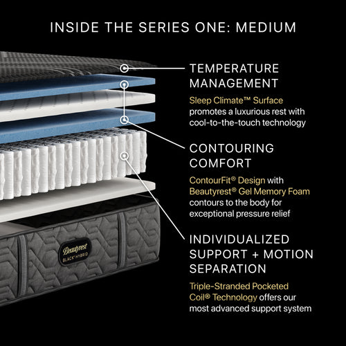 Beautyrest Black® Series One 13" Hybrid Medium Mattress