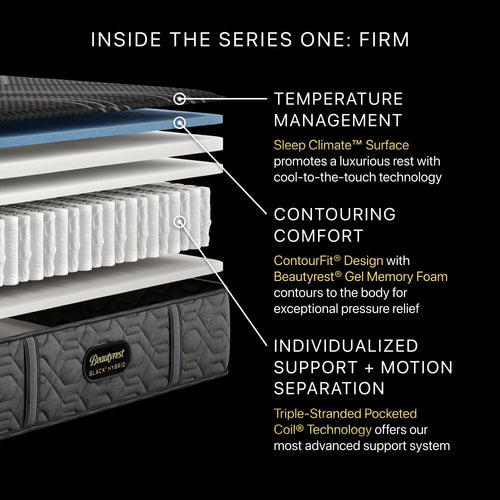 Beautyrest Black® Series One 12.5" Hybrid Firm Mattress