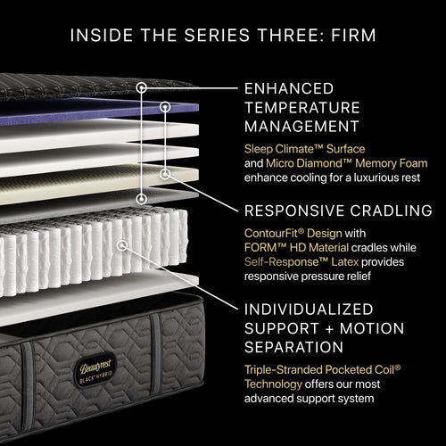 Beautyrest Black® Series Three 14.5" Hybrid Firm Mattress