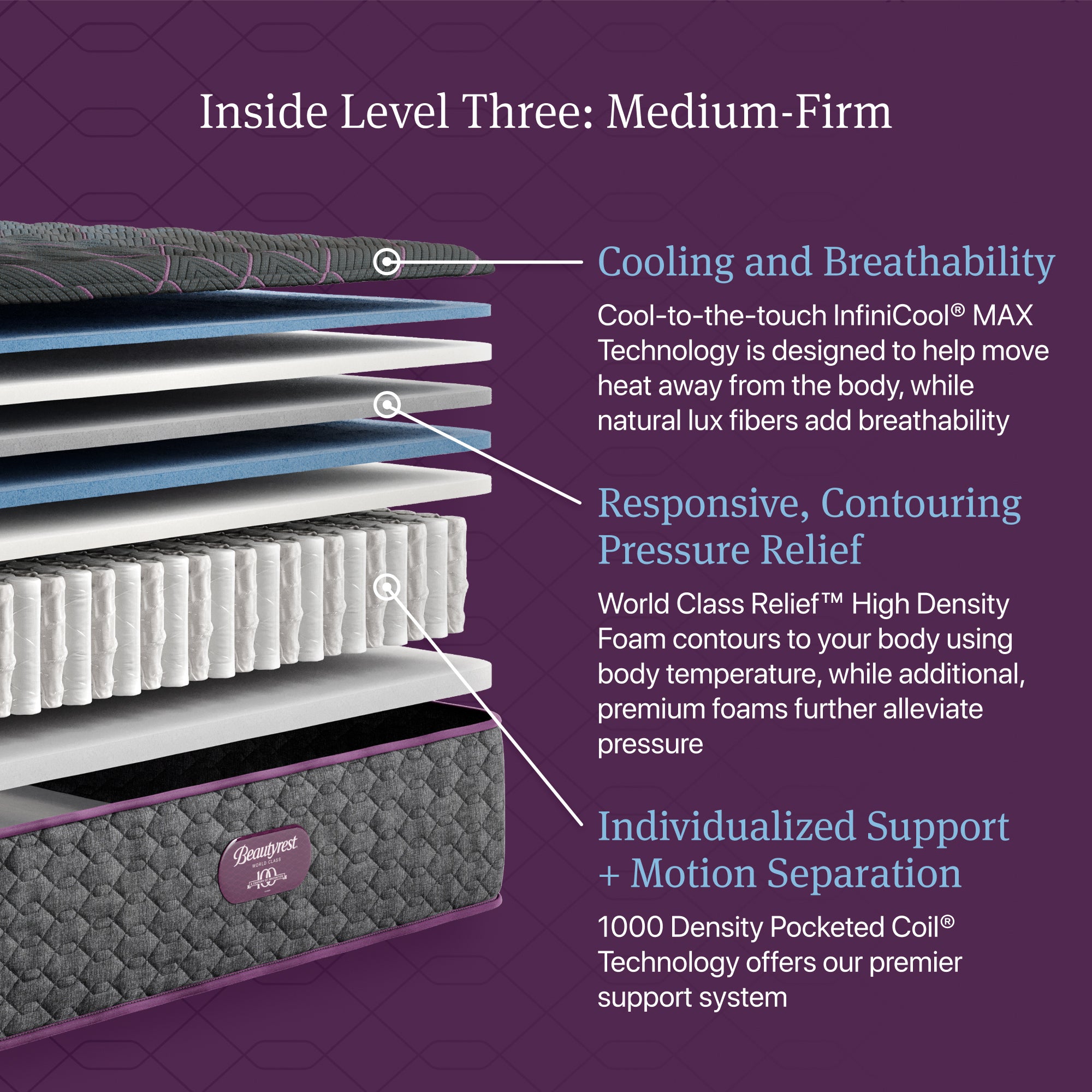Beautyrest World Class Level Three Medium Firm Mattress