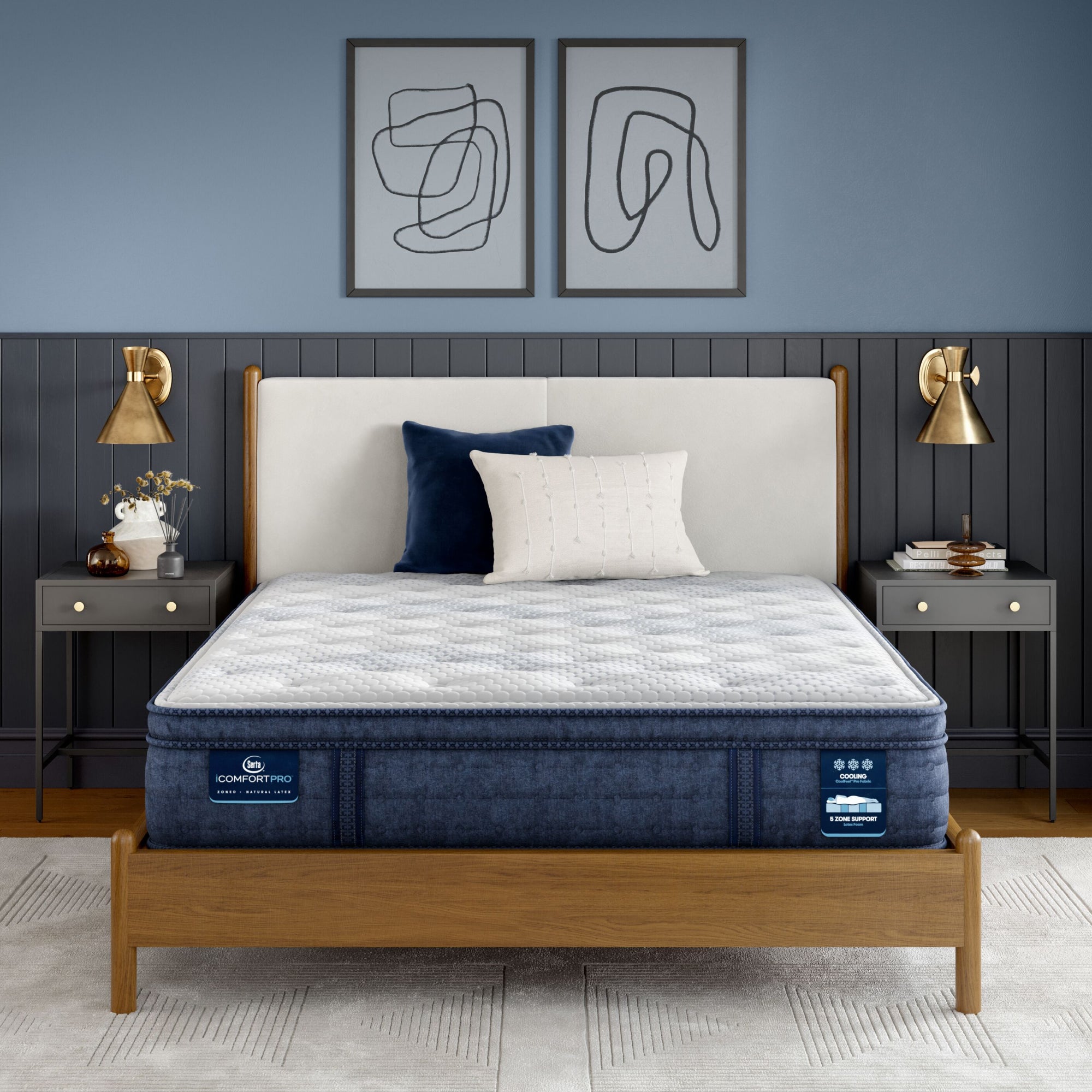 iComfortPro Dartmouth 15" Latex Foam Plush Pillow Top Mattress